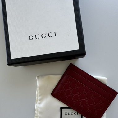 Gucci card holder red