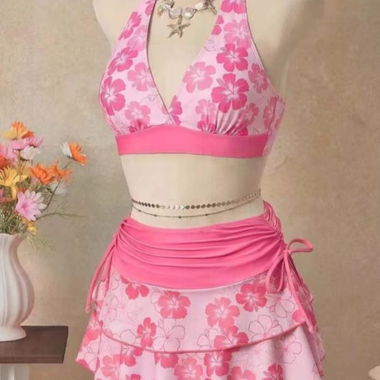 Rosa Blumen-Bade-Set