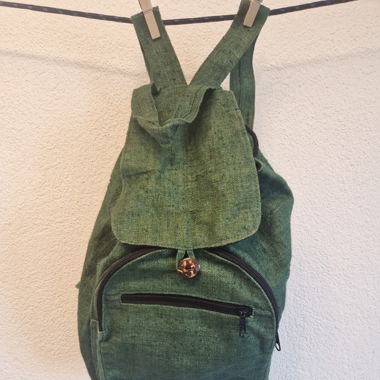 Grüner Hanfrucksack (Handgewebt)