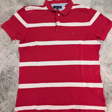 Tommy Hilfiger Poloshirt Rot Weiss L