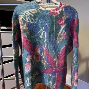 Maglione Sezane fantasia floreale blu e rosa  XS