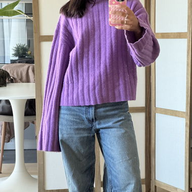 Maglione viola oversize