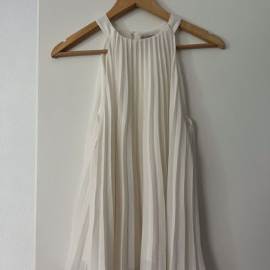 Top drapée col fermé beige 