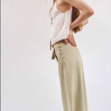 High-Waist Wide-Leg-Hose mit Knöpfen Grösse S