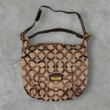 beautiful vintage coach bag monogram brown