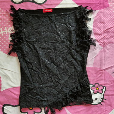 top en dentelle noire y2k