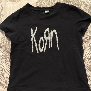 T-shirt nero Korn taglia XS
