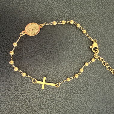 Bracelet de chapelet plaqué or 18K