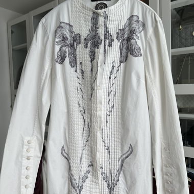 Chemisier blanc à imprimé floral