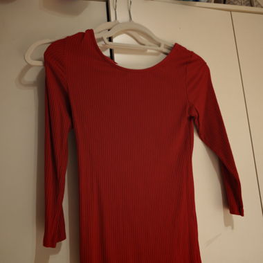 Red long-sleeve top