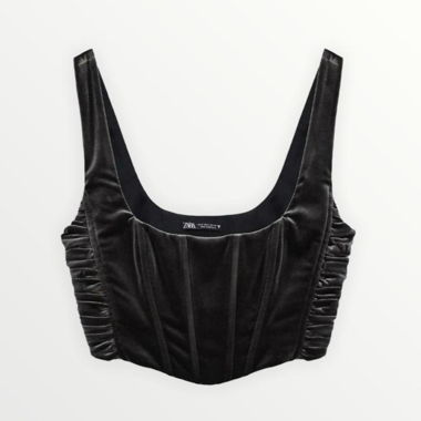 Top corsetto in velluto Zara