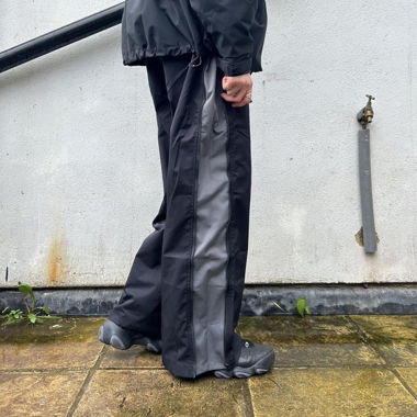 Nylon Black Grey Tracksuit pants