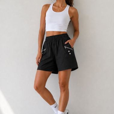 Schwarze Cargo-Shorts