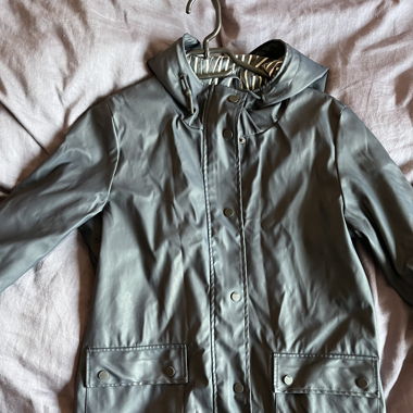 navy blue rain coat