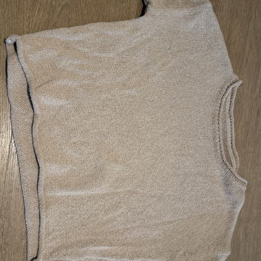 Beiger Strick-Crop-Top