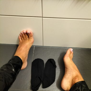 Chaussettes de ballerine portées