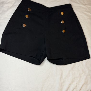 Black high-waist shorts