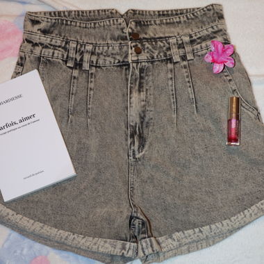 Pantaloncini in jeans grigi