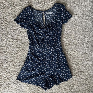 Blue Romper with flowers