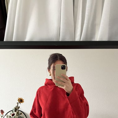 sweat à capuche Zara rouge 