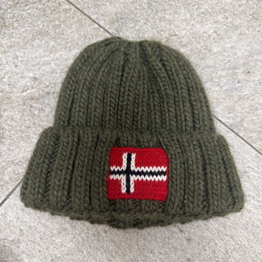 Cuffia in maglia verde oliva Napapijri
