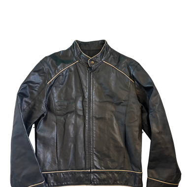 Schwarze Lederjacke