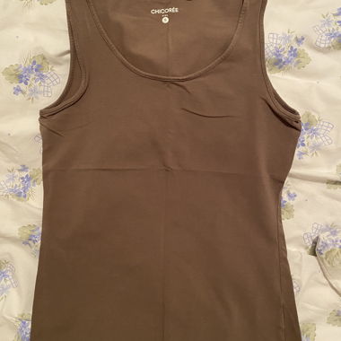 Top smanicato marrone Chicorée, Tg. S