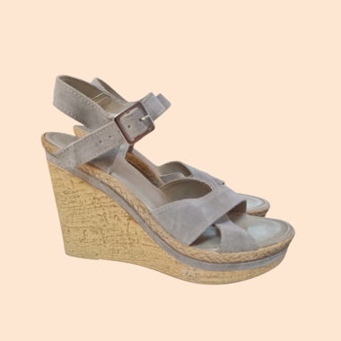Plateau-Sandaletten Grau/Braun