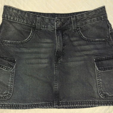 Jupe cargo en denim noir H&M RAW
