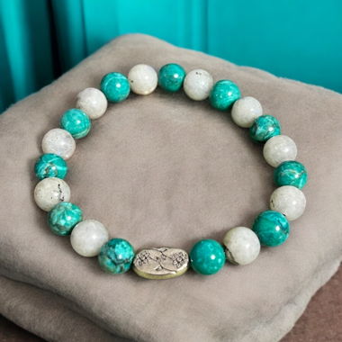 Bracelet turquoise "Je t'aime" les amoureux 