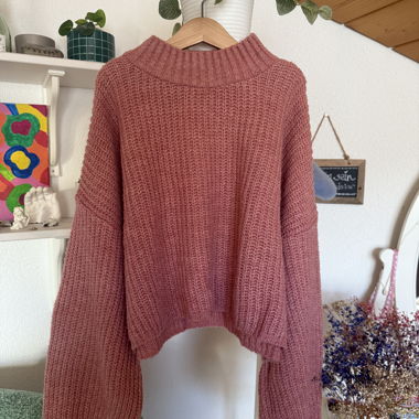 Maglione rosa in maglia