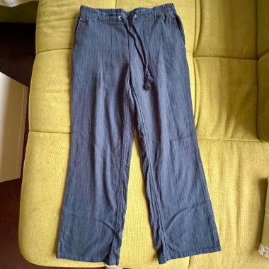 c&a navy blue striped linen pants