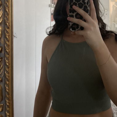 Olive green sports top