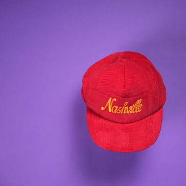 Vintage fire red Nashville cordoroy Cap