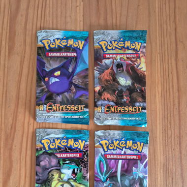 4 x Pokemon Booster HS Entfesselt
