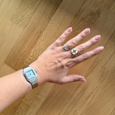 Cartier Santos Carrée PM Automatikuhr aus Stahl