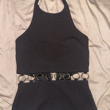 ASOS shirt noir avec détails anneaux EU 34