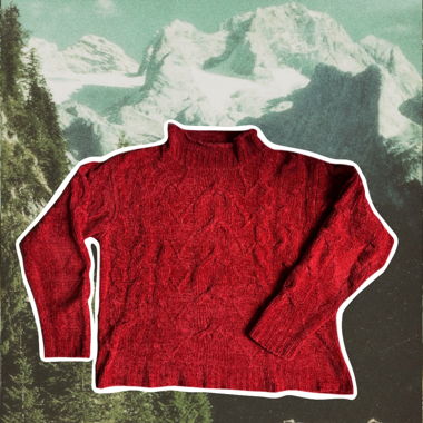 Pull rouge torsadé chaud – style cocooning