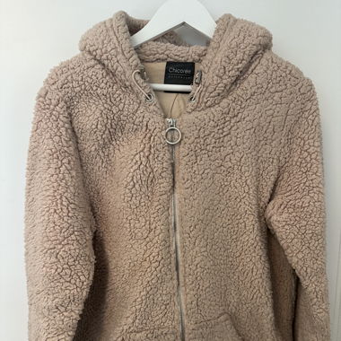 fluffige pinke Jacke