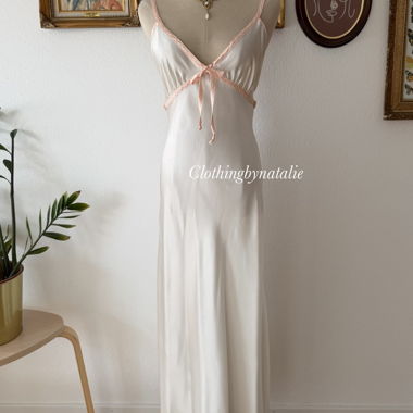 Abito maxi in raso bianco Valentino Taglia M