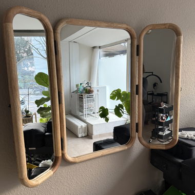 Miroir mural en bois