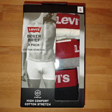 Levi's white boxer brief, size S, 3pack
