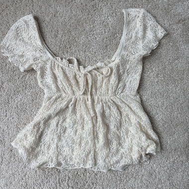 White Ruffle Top