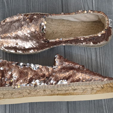 Espadrilles à Paillettes SunZ - 37 - Doré Rosé