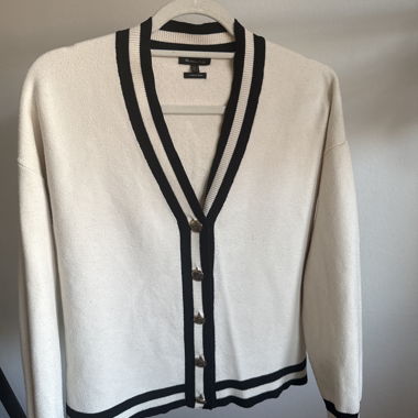 Cardigan à boutons bicolore Massimo Dutti