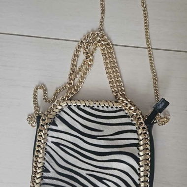 Borsa tracolla zebra con catena