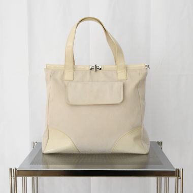 Borsa vintage beige in similpelle scamosciata