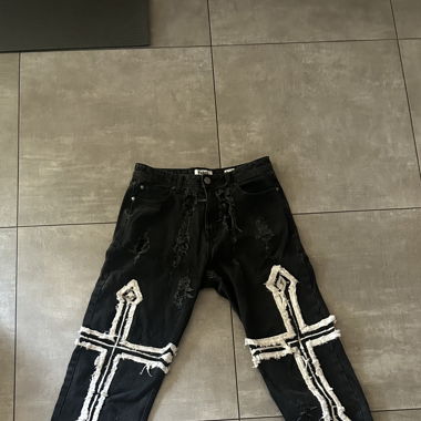 Emo goth custom denim jeans