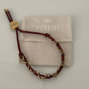 Bracciale PURELEI bordeaux con catenina dorata