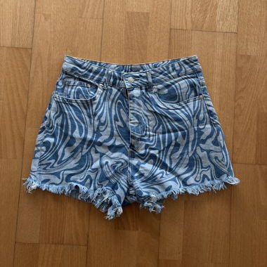 Shorts en jean à motif 